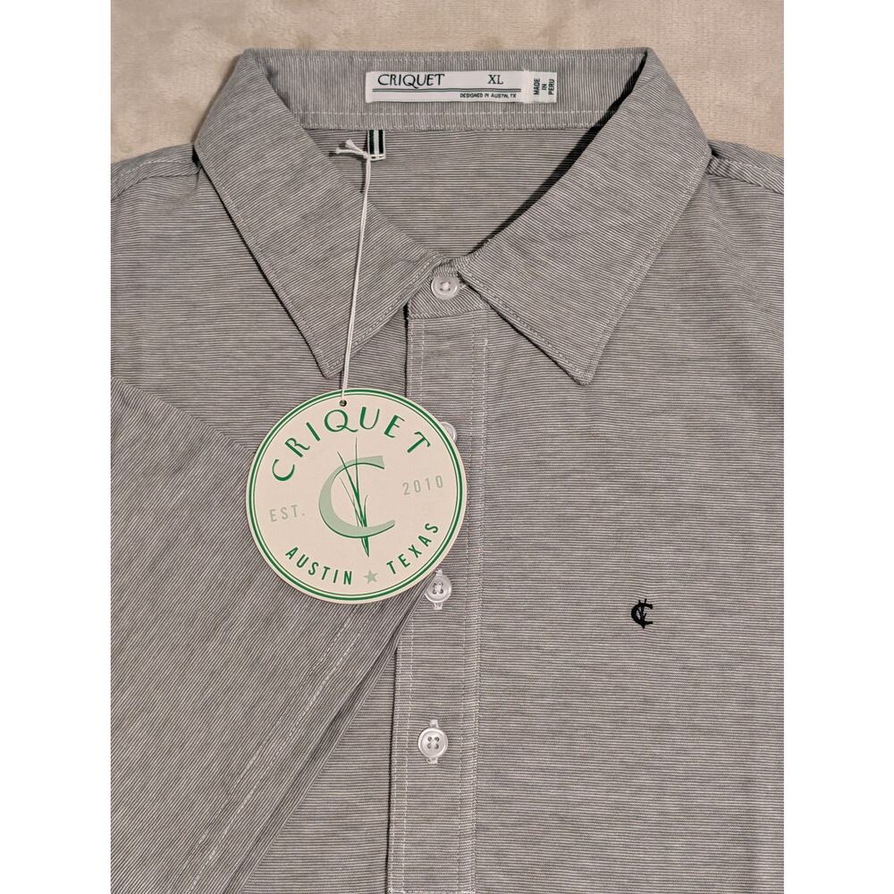 Criquet Men’s Players Polo Shirt Gray Heathered XL Organic Cotton Golf NWT